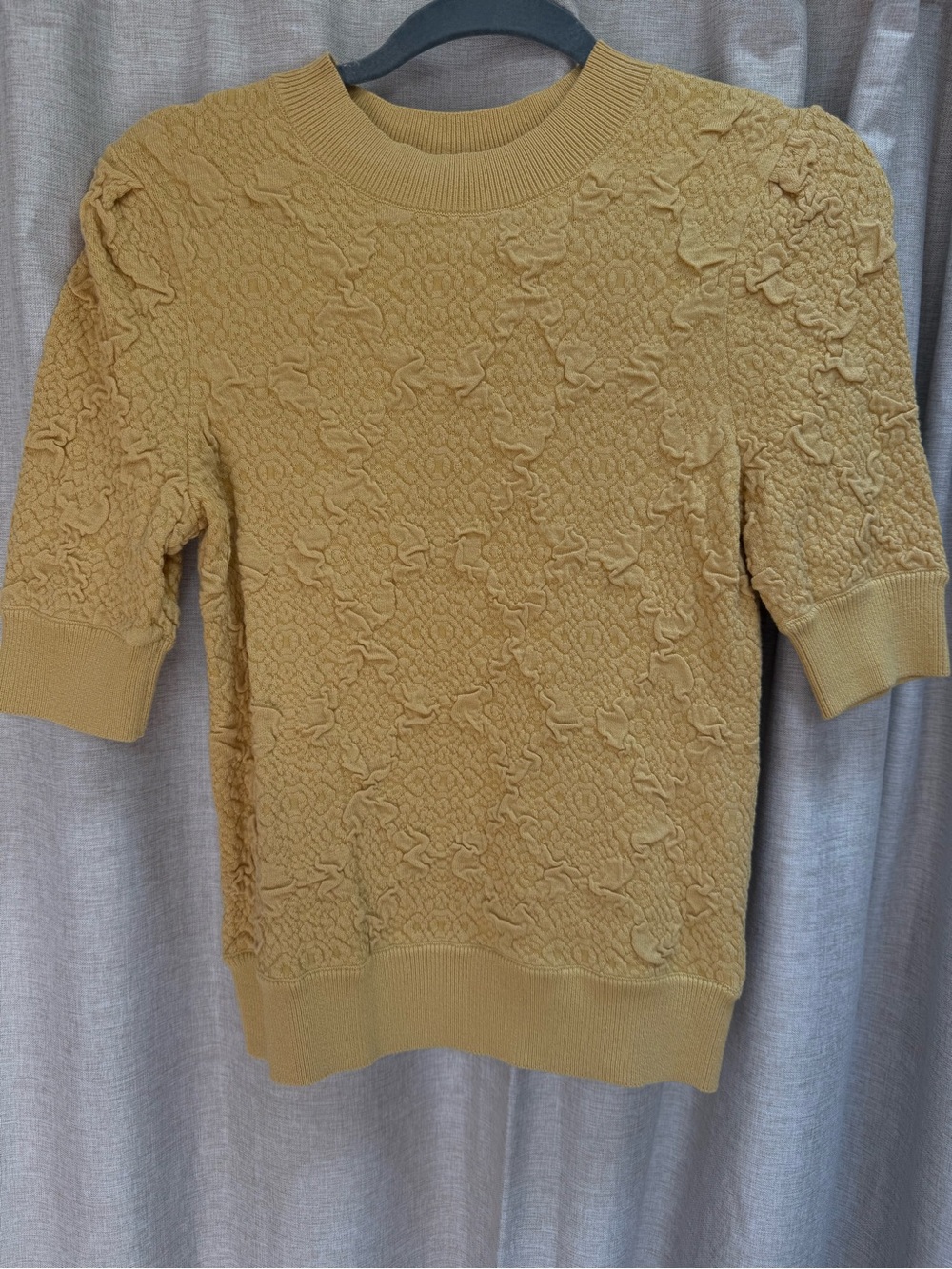 Free People Women’s Textured Short-Sleeve Sweater NWOT